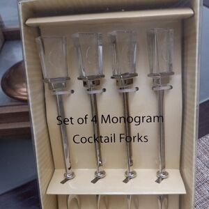 Mango Silver Monogram*G* Cocktail Fork Set